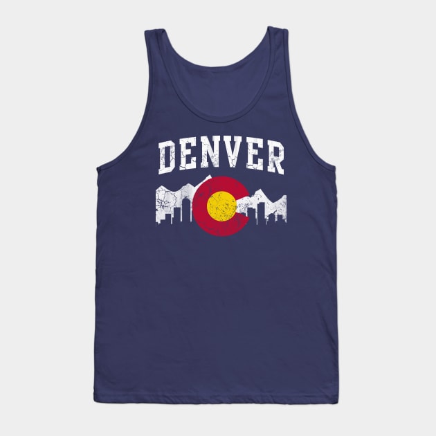 Denver Colorado Flag Skyline Tank Top by E